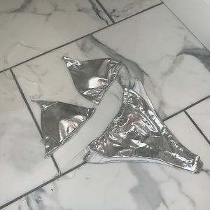NWOT Silver Transparent Bikini